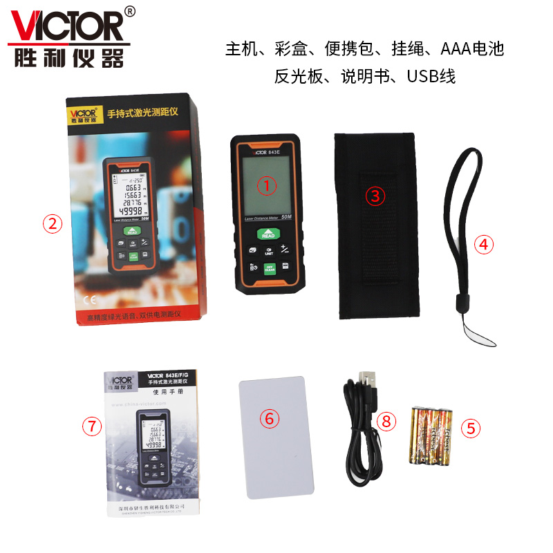 VICTOR 843E/843F/843G laser rangefinder green light